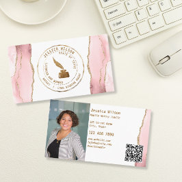 Cartão De Visita Cód. QR de Foto de Assinatura de Empréstimo Públic