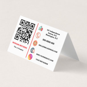 Cartão De Visita Cod QR do logotipo profissional minimalista de cor