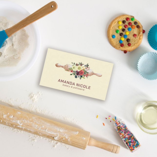 Cartão De Visita Cód. QR Personalizado - Bandeja de Bolo Floral de  (Criador carregado)