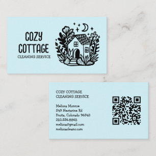 Cartão De Visita Cód. QR Personalizado de Arte de Algodão de Corte