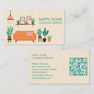 Cartão De Visita Cód. QR personalizado para limpeza de casas