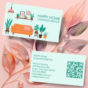 Cartão De Visita Cód. QR personalizado para limpeza de casas