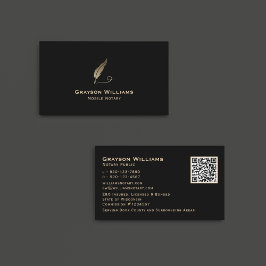 Cartão De Visita Cód. QR Preto-Dourado Quill Móvel