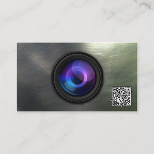 Cartão De Visita Código de aço da câmera QR do metal da fotograf