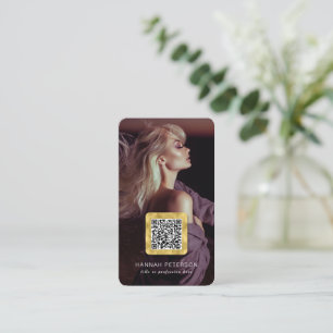 Cartão De Visita Código de barras digitalizável com código de QR