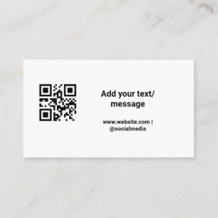 Cartão De Visita código de barras personalizado simples adicionar 