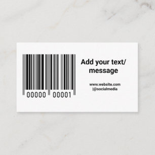 Cartão De Visita código de barras personalizado simples adicione o