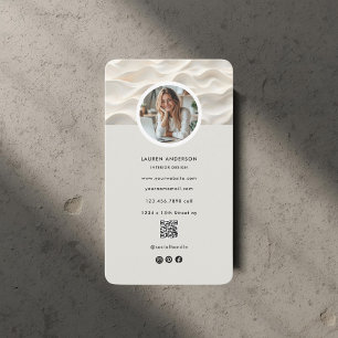 Cartão De Visita Código de Foto e QR minimalista moderno