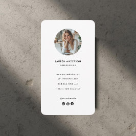 Cartão De Visita Código de Foto e QR minimalista moderno