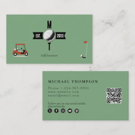 Cartão De Visita Código de QR de instrutor de Golf