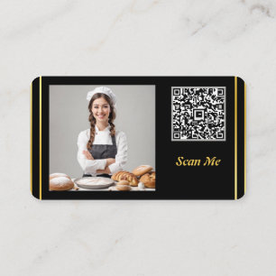 Cartão De Visita Código de QR mínimo profissional e pasta fotográfi
