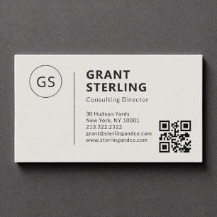 Cartão De Visita Código de QR profissional minimalista da empresa