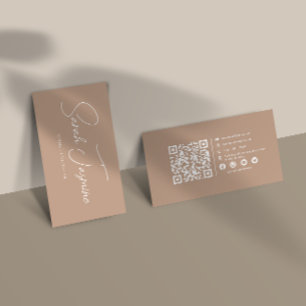 Cartão De Visita Código de Qrcode Elegante Elegante Minimalista Dig