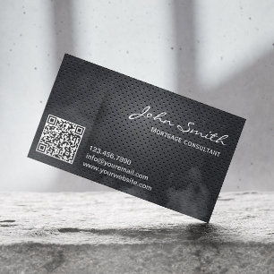 Cartão De Visita Código do metal QR do agente da hipoteca