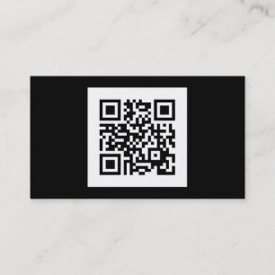 Cartão De Visita Código preto e branco moderno de QR