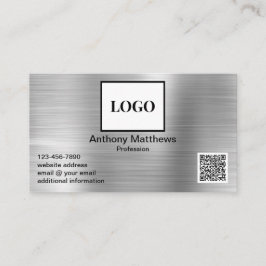 Cartão De Visita Código QR Adicionar Logotipo Profissional Metal Fa