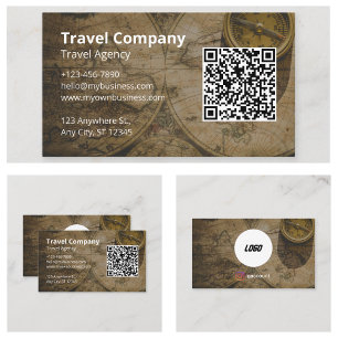 Cartão De Visita Código QR Agência de Viagens Website