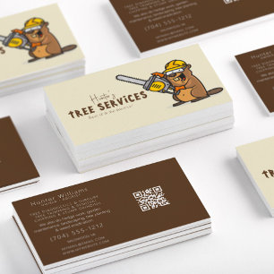 Cartão De Visita Código QR Arboristas de Árvore Florestal Paisagem