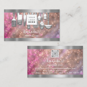 Cartão De Visita Código QR Bar Restaurante do Cozinhar de Chef Pess
