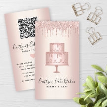 Código QR Bolo de Bolo Rosa de Lixo Dourado da Lar