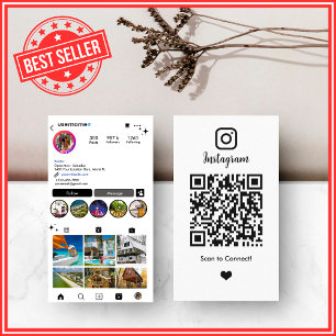Cartão De Visita Código QR branco do Instagram do Real Estate Agent