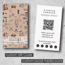 Código QR científico mecânico de engenharia antigo
