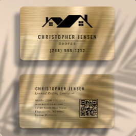 Cartão De Visita Código QR Cobertura Preto Dourado Metálico Arredon