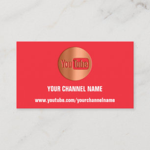 CARTÃO DE VISITA CÓDIGO QR COBRE VERMELHO DO LOGOTIPO DO CANAL YOU