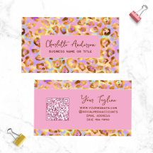 Código QR com Estampa de Leopardo em Dourado Paste