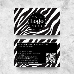 Cartão De Visita Código QR com Logotipo da Empresa Personalizado e 