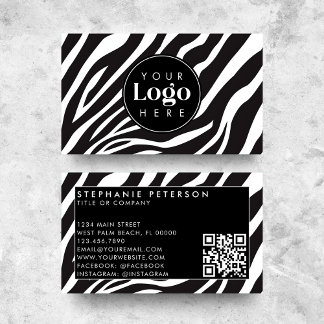 Cartão De Visita Código QR com Logotipo da Empresa Personalizado e 