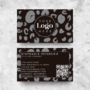 Cartão De Visita Código QR com Logotipo Personalizado da Empresa Es