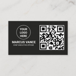 Cartão De Visita Código QR com Logotipo Personalizado em Modo Escur