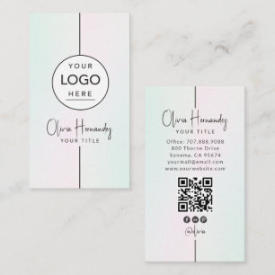 Cartão De Visita Código QR com Logotipo Personalizado Redondo Gradi