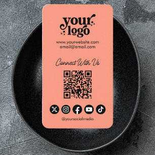 Cartão De Visita Código QR Conecte-se com a mídia social Legal nos