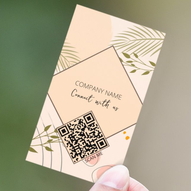 Cartão De Visita Código QR Conecte-se Conosco Boho (Criador carregado)