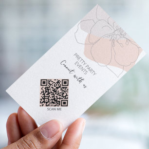 Cartão De Visita Código QR Conecte-se Conosco Minimalista