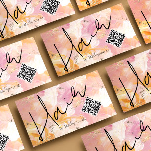 Cartão De Visita Código QR Cosmetologista Abstrato