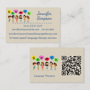 Cartão De Visita Código QR Crianças de Desenho Animado Fofas Segura