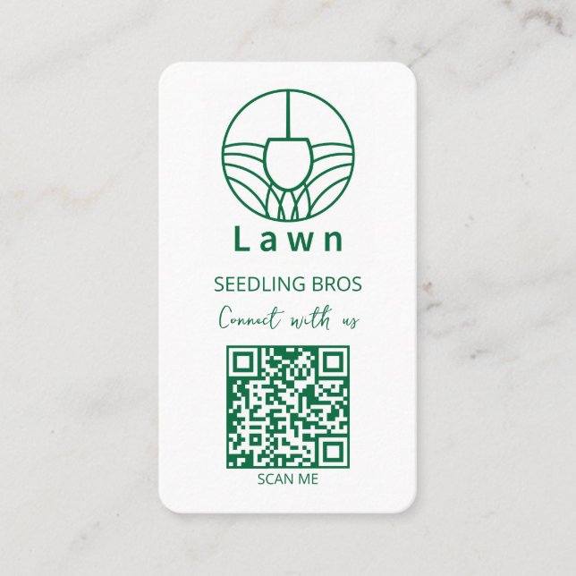 Cartão De Visita Código QR Cuidados com o Jardim Conecte-se Conosco (Frente)