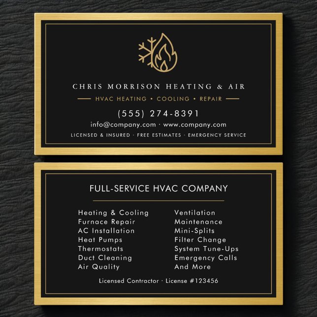 Cartão De Visita Código QR da Empresa de HVAC (Criador carregado)