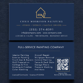 Cartão De Visita Código QR da Empresa de Pintura Profissional