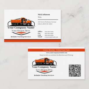 Cartão De Visita Código QR da Empresa de Transporte de Caminhão Bas