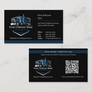 Cartão De Visita Código QR da Empresa de Transporte de Caminhões Pr