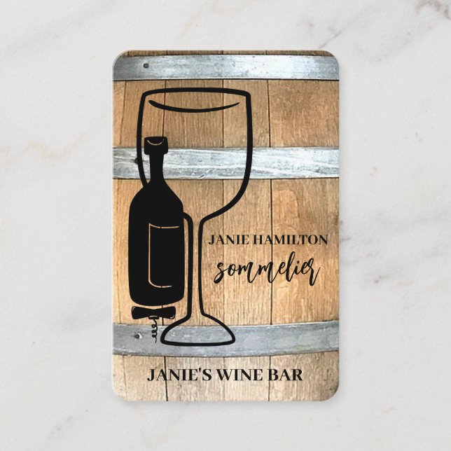 Cartão De Visita Código QR da Enoteca Rústica (Frente)