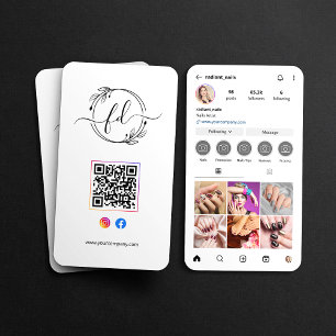 Cartão De Visita Código QR da Grade de Fotos do Perfil do Artista d