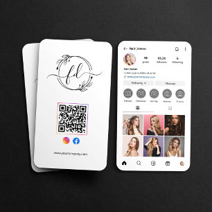 Cartão De Visita Código QR da grade de fotos do perfil do salão de 