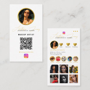 Cartão De Visita Código QR da Grelha de Alimentação de Foto do Infl