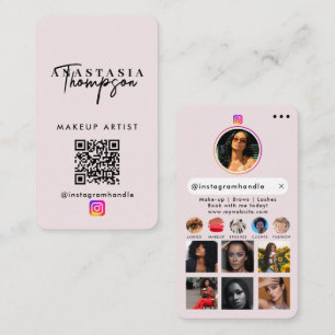 Cartão De Visita Código QR da Imprensa Social Tech Nail do Influenc