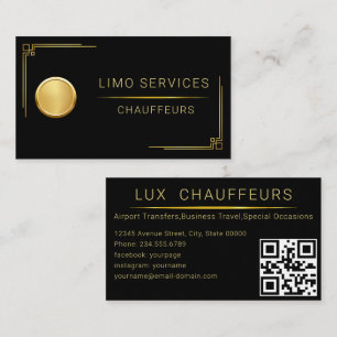 Cartão De Visita Código QR da Limousine do Serviço Automóvel de Lux